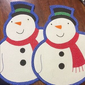 Festive Snowman Holiday Placemats - Set of 2